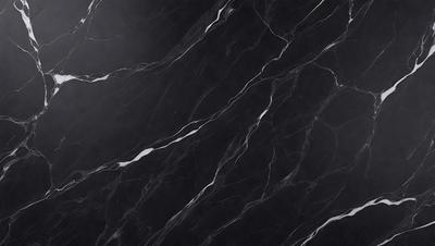 The primary subject of the image is a marble countertop with a black and white pattern. The setting is a kitchen, and the visual style is a close-up of the marble countertop. The colors and mood of the image are predominantly black and white, giving it a classic and elegant appearance.