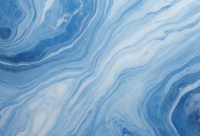 The primary subject of the image is a blue and white swirling pattern, which appears to be a blue and white marble or a blue and white tile. The setting is a blue and white marble or tile surface, which serves as the background. The visual style of the image is a close-up of the swirling pattern, showcasing the intricate details of the design. The colors and mood of the image are predominantly blue and white, creating a sense of calmness and elegance.