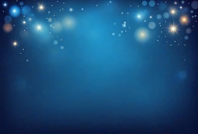 The primary subject of the image is a blue background with a few white stars scattered across it. The setting appears to be a night sky, and the visual style is a combination of a photo and digital art. The dominant colors are blue and white, creating a calm and serene atmosphere.