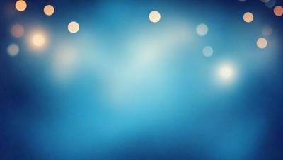 The primary subject of the image is a blue background with a few white lights. The setting appears to be a dark room, and the visual style is a combination of a photo and digital art. The dominant colors are blue and white, creating a calm and serene atmosphere.