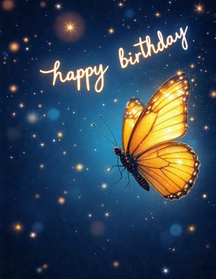 The primary subject of the image is a yellow butterfly. The setting is a blue background, which creates a contrasting and visually appealing scene. The visual style is a digital art, as the butterfly is depicted in a stylized manner. The colors and mood of the image are vibrant and cheerful, as the yellow butterfly is the main focus and the blue background adds a sense of calmness and tranquility.