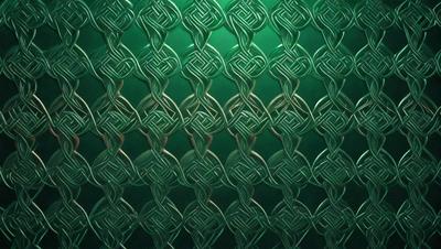 The primary subject of the image is a pattern of interlocking circles, which are arranged in a visually appealing manner. The setting is a green background, which adds a vibrant and lively atmosphere to the scene. The visual style of the image is a combination of digital art and illustration, creating a unique and intricate design. The colors and mood of the image are predominantly green, which gives it a fresh and lively feel.