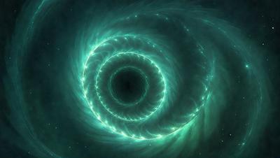 The primary subject of the image is a large, brightly colored spiral, which appears to be a digital art or illustration. The spiral is set against a dark background, creating a striking contrast. The visual style of the image suggests that it is a creative and artistic representation of a spiral, possibly inspired by the concept of a black hole. The colors and mood of the image are vibrant and dynamic, with the spiral's bright colors and the dark background creating a sense of depth and intrigue.