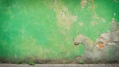 The primary subject of the image is a green wall with a mossy texture. The setting is an outdoor environment, with the wall being part of a building. The visual style is a photo, capturing the natural texture and color of the green wall. The dominant colors are green and brown, creating a mossy and earthy atmosphere.