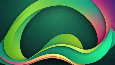 The primary subject of the image is a green and yellow wave, which is the main focus of the scene. The wave is depicted in a digital art style, giving it a vibrant and lively appearance. The setting is a dark background, which contrasts with the bright colors of the wave. The overall atmosphere of the image is energetic and dynamic, with the wave's movement and vivid colors capturing the viewer's attention.