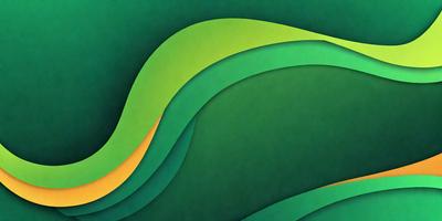 The primary subject of the image is a green and yellow wave, which is the main focus of the scene. The wave is depicted in a digital art style, giving it a unique and vibrant appearance. The setting is a green background, which complements the colors of the wave. The overall atmosphere of the image is lively and energetic, with the green and yellow colors evoking a sense of nature and movement.