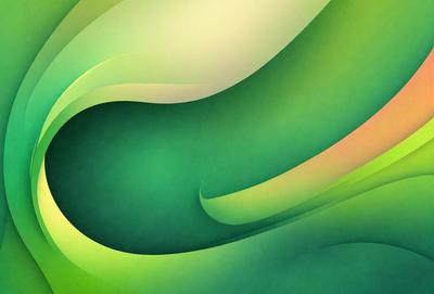 The primary subject of the image is a green, swirling, and flowing pattern. The setting is a green background, which complements the vibrant green color of the pattern. The visual style is a digital art or illustration, as the pattern appears to be a part of a larger design. The colors and mood of the image are predominantly green, creating a sense of freshness and natural beauty.