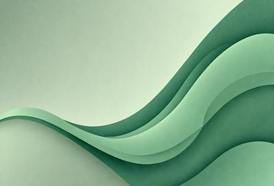 The primary subject of the image is a green wave, which is the main focus of the scene. The wave is depicted in a digital art style, giving it a modern and visually appealing appearance. The setting is a white background, which provides a clean and minimalist look to the image. The colors and mood of the image are predominantly green, creating a sense of calmness and tranquility.