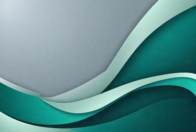 The primary subject of the image is a large, curved, and colorful wave. The wave is depicted in a digital art style, with a blue and green color scheme. The setting is a gray background, which contrasts with the vibrant colors of the wave. The visual style of the image is a combination of digital art and illustration, creating a dynamic and engaging scene.