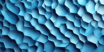 The primary subject of the image is a blue, geometric pattern. The setting is a blue background, which creates a visually striking contrast with the pattern. The visual style is a combination of digital art and illustration, giving the image a modern and artistic appearance. The dominant colors are blue and white, creating a calm and soothing atmosphere.