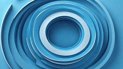 The primary subject of the image is a blue circle, which is the main object, scene, or focus of the image. The setting/background features a blue wall, and the visual style is a digital art or illustration. The dominant colors in the image are blue, and the overall atmosphere is calm and serene.