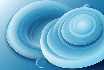 The primary subject of the image is a blue and white swirl pattern. The setting is a blue background, and the visual style appears to be a digital art or illustration. The dominant colors are blue and white, creating a calm and soothing atmosphere.