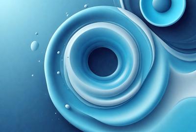 The primary subject of the image is a blue spiral, which is the main object, scene, or focus of the image. The setting/background features a blue surface, which adds to the overall atmosphere. The visual style of the image is digital art, as it is a computer-generated design. The dominant colors in the image are blue, which creates a calm and soothing mood.