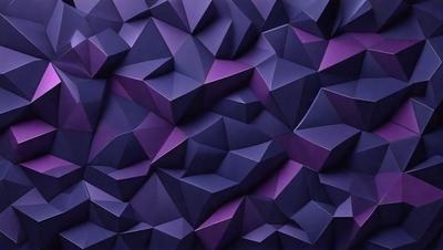 The primary subject of the image is a purple wall with a geometric pattern. The setting is a room with a purple wall, and the visual style is a digital art or illustration. The dominant colors are purple and blue, creating a calm and soothing atmosphere.