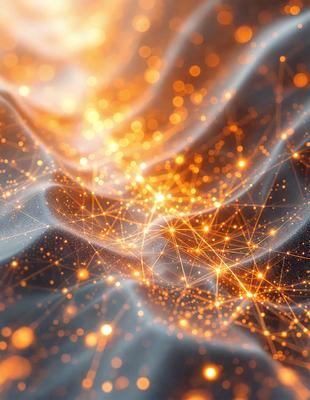 The primary subject of the image is a brightly lit, colorful, and swirling pattern. The setting is a dark background, which contrasts with the vibrant colors of the pattern. The visual style is a combination of digital art and illustration, creating a dynamic and eye-catching design. The colors and mood of the image are predominantly warm and energetic, with the swirling pattern evoking a sense of movement and energy.