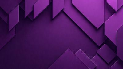 The primary subject of the image is a purple wall with a geometric pattern. The setting is a room with a purple wall, and the visual style is a digital art or illustration. The dominant colors are purple and black, creating a bold and modern atmosphere.