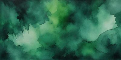 The primary subject of the image is a green, watercolor-like painting of a leafy plant. The setting is a dark, cloudy sky, which creates a moody atmosphere. The visual style is a combination of a painting and a digital art, giving it a unique and artistic appearance. The colors are predominantly green, with some shades of blue and gray, contributing to the overall mood of the painting.