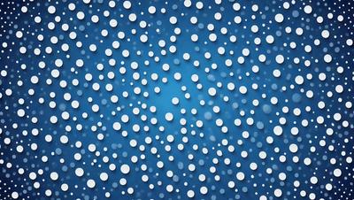 The primary subject of the image is a blue background with a pattern of white snowflakes. The setting is a winter scene, and the visual style is a digital art or illustration. The dominant colors are blue and white, creating a calm and serene atmosphere.