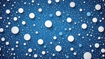 The primary subject of the image is a blue background with white circles scattered across it. The setting appears to be a digital art or illustration, as the circles are evenly spaced and have a consistent pattern. The visual style gives the impression of a modern and clean design. The dominant colors in the image are blue and white, creating a calm and soothing atmosphere.