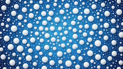 The primary subject of the image is a pattern of white circles on a blue background. The setting is a blue sky, and the visual style is a digital art or illustration. The dominant colors are white and blue, creating a calm and serene atmosphere.