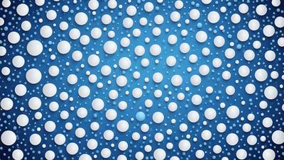 The primary subject of the image is a blue background with white bubbles scattered across it. The setting appears to be a digital art or illustration, as the bubbles are evenly spaced and have a consistent appearance. The visual style gives the impression of a pattern or texture, creating a sense of depth and dimension. The dominant colors are blue and white, with the blue background providing a calm and soothing atmosphere.