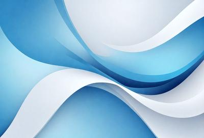 The primary subject of the image is a blue and white swirl pattern. The setting is a white background, and the visual style appears to be a digital art or illustration. The dominant colors are blue and white, creating a calm and soothing atmosphere.