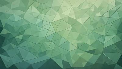 The primary subject of the image is a green geometric pattern, which is the main focus of the image. The setting is a green background, and the visual style is a digital art or illustration. The dominant colors are green and white, creating a calm and soothing atmosphere.
