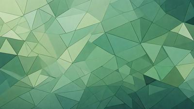 The primary subject of the image is a green geometric pattern, which is the main focus of the image. The setting is a green background, which complements the pattern. The visual style is a digital art or illustration, as the pattern is intricate and detailed. The colors and mood of the image are predominantly green, creating a calm and soothing atmosphere.