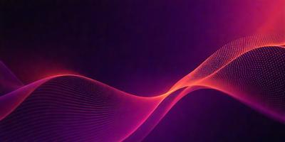 The primary subject of the image is a purple, pink, and orange wave-like pattern. The setting is a dark background, which contrasts with the vibrant colors of the wave. The visual style appears to be a digital art or illustration, as the wave is depicted in a stylized manner. The colors and mood of the image are energetic and lively, with the purple and pink hues creating a sense of depth and the orange accents adding a touch of warmth.