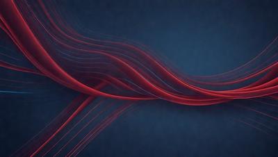 The primary subject of the image is a red and blue swirl, which appears to be a digital art or illustration. The setting is a blue background, and the visual style suggests that it is a digital creation. The dominant colors in the image are red and blue, creating a vibrant and energetic atmosphere.