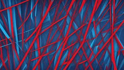 The primary subject of the image is a blue and red patterned background. The setting is a blue and red patterned surface, which creates a visually striking and vibrant atmosphere. The visual style of the image is a digital art or illustration, as it features a complex and intricate pattern. The dominant colors in the image are blue and red, which create a lively and energetic mood.