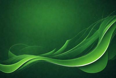 The primary subject of the image is a green background with a swirling pattern. The setting is a digital artwork, and the visual style is a combination of digital art and illustration. The colors and mood of the image are predominantly green, creating a calm and soothing atmosphere.