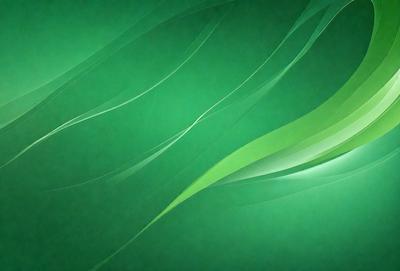 The primary subject of the image is a green background with a pattern of swirls and curved lines. The setting is a computer screen, and the visual style is digital art. The dominant colors are green and white, creating a calm and soothing atmosphere.