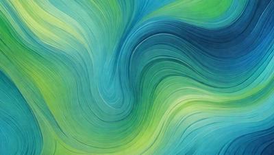 The primary subject of the image is a vibrant, colorful painting of a blue and green ocean. The setting is a large body of water, with the waves and colors creating a dynamic and lively atmosphere. The visual style of the painting is a mix of digital art and illustration, giving it a unique and artistic appearance. The dominant colors in the painting are blue and green, which create a sense of tranquility and natural beauty.