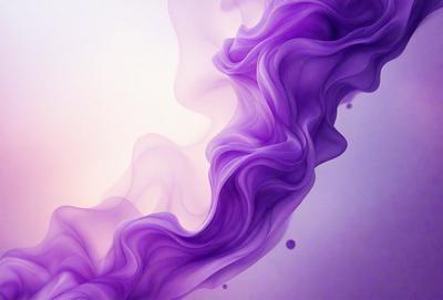 The primary subject of the image is a purple, swirling, and flowing substance, which appears to be a purple smoke or a purple mist. The setting is a white background, which provides a clean and minimalistic environment for the purple substance. The visual style of the image is a combination of digital art and illustration, creating a unique and artistic representation of the purple substance. The colors and mood of the image are predominantly purple, giving it a calming and serene