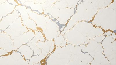 The primary subject of the image is a white marble wall with gold accents. The setting is a room with a white marble wall, and the visual style is a photo. The dominant colors are white and gold, creating a luxurious and elegant atmosphere.