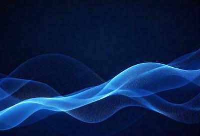 The primary subject of the image is a blue wave pattern, which appears to be a digital art or illustration. The setting is a dark blue background, creating a contrasting effect with the blue wave pattern. The visual style suggests that the image is a creative and artistic representation of a wave. The colors and mood of the image are predominantly blue, giving it a calm and serene atmosphere.