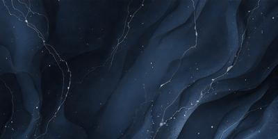 The primary subject of the image is a blue, swirling, and textured background with a few stars visible. The setting appears to be a dark, starry night, and the visual style is a combination of digital art and illustration. The dominant colors are blue and black, creating a moody and atmospheric scene.