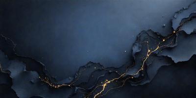 The primary subject of the image is a blue sky with a few yellow streaks, creating a unique and visually striking scene. The setting is a dark blue background, which contrasts with the yellow streaks. The visual style of the image is a combination of digital art and illustration, giving it a modern and artistic appearance. The colors and mood of the image are predominantly dark blue and yellow, with the yellow streaks adding a touch of warmth and vibrancy to the overall atmosphere.