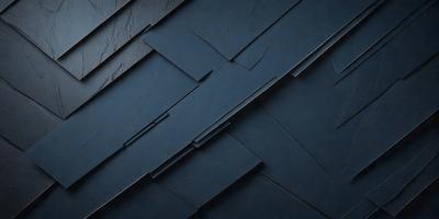 The primary subject of the image is a blue wall with a pattern of black and white squares. The setting is a room with a blue background, and the visual style appears to be a digital art or illustration. The dominant colors are blue and black, creating a calm and soothing atmosphere.