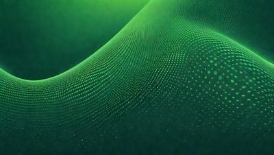 The primary subject of the image is a green, patterned surface that resembles a computer screen or a digital artwork. The setting is a dark background, which contrasts with the green pattern. The visual style appears to be a combination of a photo and digital art, creating a unique and intriguing visual effect. The colors and mood of the image are predominantly green, with a slightly darker tone, giving it a calm and soothing atmosphere.