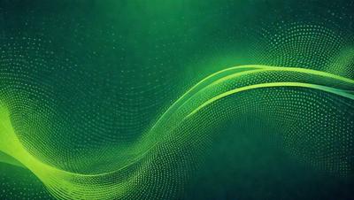 The primary subject of the image is a green, swirling, and flowing pattern. The setting is a green background, which complements the vibrant colors of the pattern. The visual style is a digital art or illustration, as the pattern appears to be a digital creation. The colors and mood of the image are lively and energetic, with the green hues creating a sense of freshness and vitality.