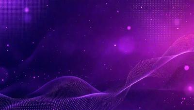 The primary subject of the image is a purple background with a pattern of stars. The setting is a space-themed environment, with the background featuring a purple sky. The visual style is a digital art or illustration, creating a futuristic and celestial atmosphere. The colors and mood are predominantly purple, with a touch of blue, giving the image a serene and calming vibe.