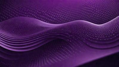 The primary subject of the image is a purple surface with a pattern of dots. The setting appears to be a futuristic or technological environment, possibly a wall or a piece of artwork. The visual style of the image is a combination of digital art and illustration, creating a unique and intriguing appearance. The dominant colors in the image are purple and white, giving it a futuristic and modern feel.