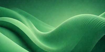 The primary subject of the image is a green, wavy, and flowing pattern. The setting is a green background, which creates a sense of depth and contrast. The visual style is a combination of digital art and illustration, giving the image a unique and artistic appearance. The colors and mood are predominantly green, which adds a sense of tranquility and harmony to the scene.