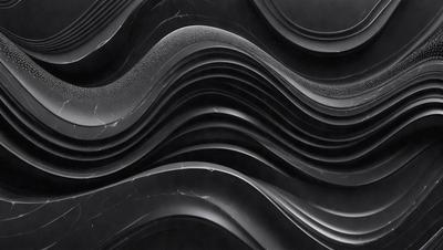 The primary subject of the image is a black and white patterned marble wall. The setting is a black background, which emphasizes the intricate design of the marble. The visual style is a close-up of the marble, showcasing its unique texture and pattern. The colors and mood of the image are predominantly black and white, giving it a classic and elegant appearance.