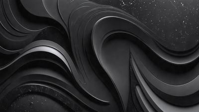 The primary subject of the image is a black and white pattern, which appears to be a digital art or illustration. The setting is a black background, and the visual style is a combination of photo and digital art. The dominant colors are black and white, creating a bold and striking atmosphere.
