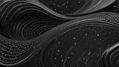 The primary subject of the image is a black and white spiral pattern, which appears to be a digital art or illustration. The setting is a dark background, which contrasts with the spiral pattern. The visual style is artistic and creative, with the spiral pattern being the main focus of the image. The colors and mood are predominantly dark and moody, with the spiral pattern being the only significant visual element.