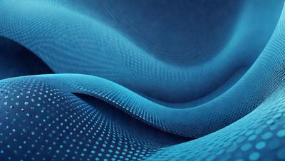 The primary subject of the image is a blue, patterned fabric. The setting is a blue background, which creates a visually appealing contrast with the fabric. The visual style of the image is a combination of digital art and illustration, as the fabric appears to be a digital rendering of a patterned surface. The colors and mood of the image are predominantly blue, creating a calm and serene atmosphere.
