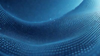 The primary subject of the image is a blue, swirling pattern that resembles a computer screen or a blue-tinted water surface. The setting is a dark blue background, which contrasts with the swirling pattern. The visual style is a combination of a photo and a digital art or illustration, as the swirling pattern appears to be a digital design or a computer-generated image. The colors and mood of the image are predominantly dark blue and somewhat mysterious, with the swirling pattern